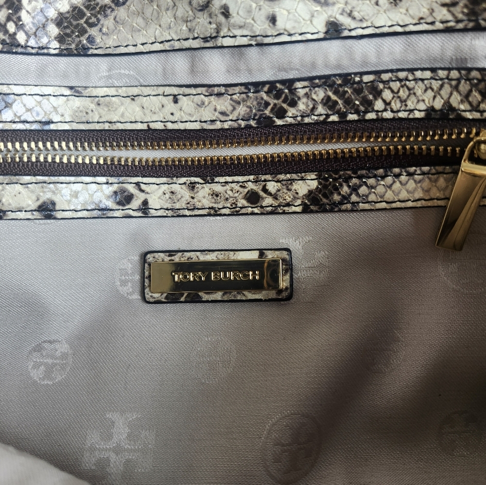 Tory Burch Elise Snake Skin Shoulder Bag - Picture 7 of 14